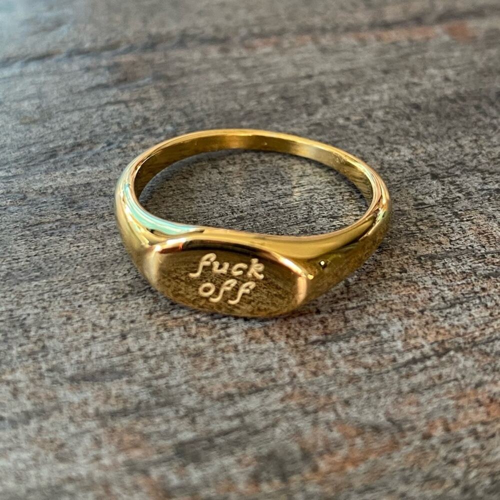 NEW F*ck Off Signet Ring - Picture 6 of 8